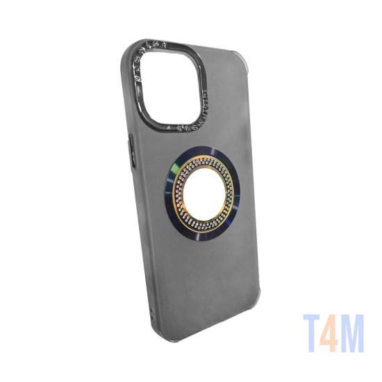 Capa de Silicone com Diamond Designe para Apple iPhone 15 Ultra Preto